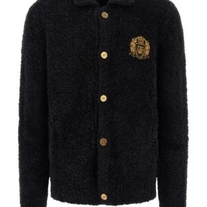 Black Alpaca Leather Cardigan | Jag Couture London – New York