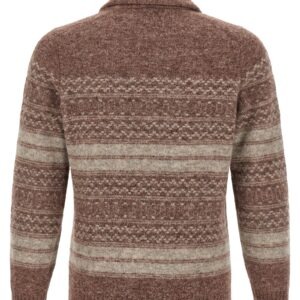 Brown Alpaca Leather Cardigan