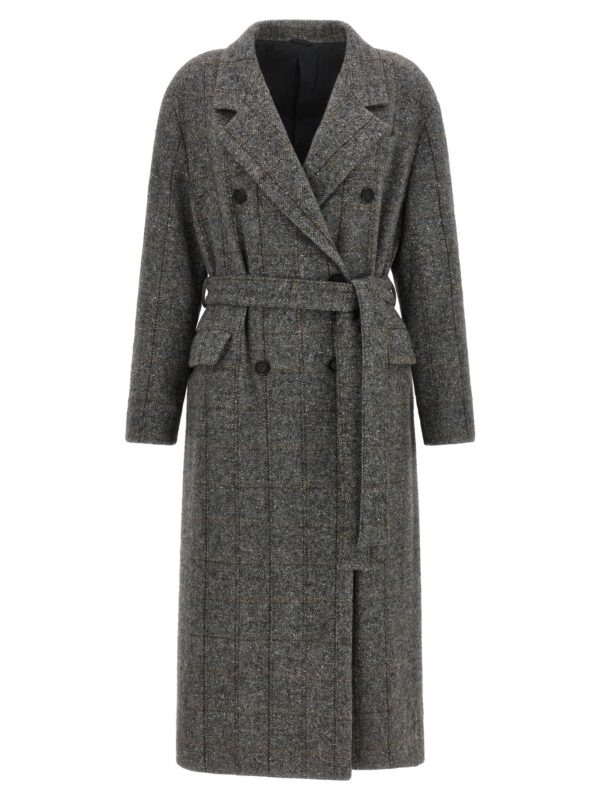 Gray Alpaca Leather Coat