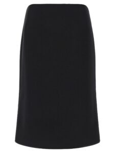 Black Wool Midi Skirt