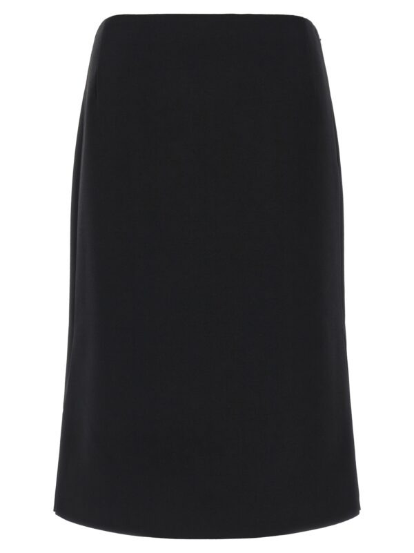 Black Wool Midi Skirt