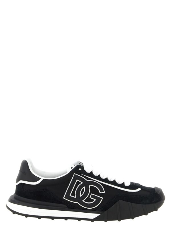 Black Polyamide Athletic Sneakers