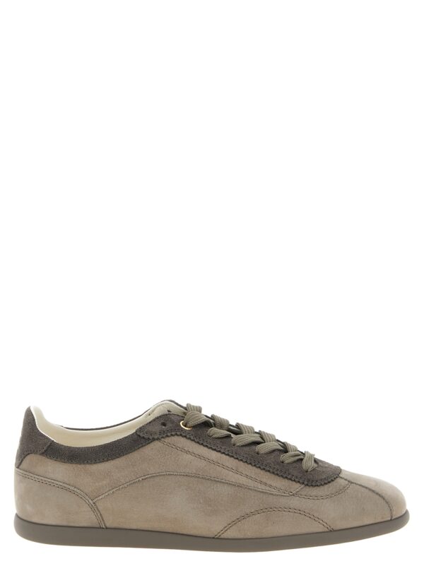 Gray Calfskin Low Top Sneakers