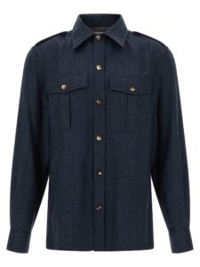 Blue Virgin Wool Blouse