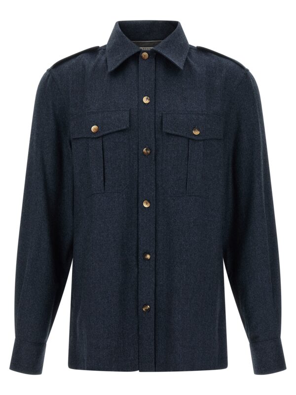 Blue Virgin Wool Blouse