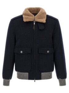 Blue Cashmere Bomber