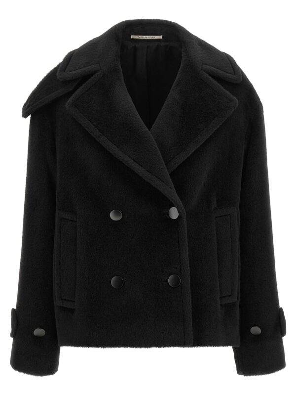 Black Alpaca Leather Coat
