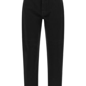 Black Cotton Straight-Leg Jeans