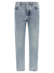Blue Cotton High-Waisted Jean