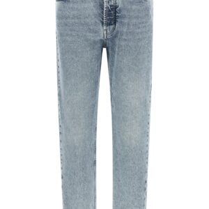 Blue Cotton High-Waisted Jean