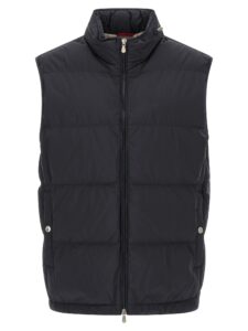 Blue Polyester Sleeveless Jacket
