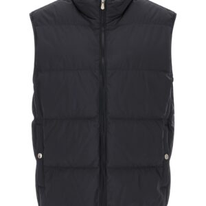 Blue Polyester Sleeveless Jacket