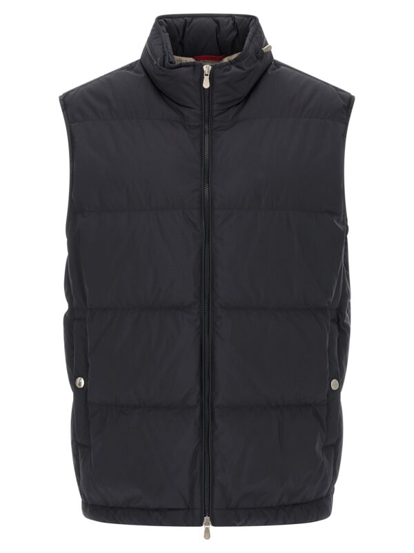 Blue Polyester Sleeveless Jacket