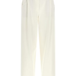 White Cotton Casual Pants