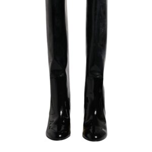 Black Patent Leather Vally High Boots Shoes | Jag Couture London – New York