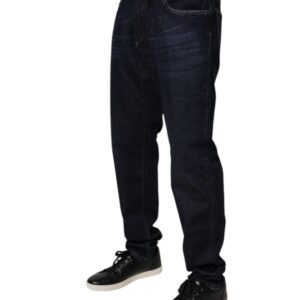 Dark Blue Cotton Stretch Skinny Denim Jeans