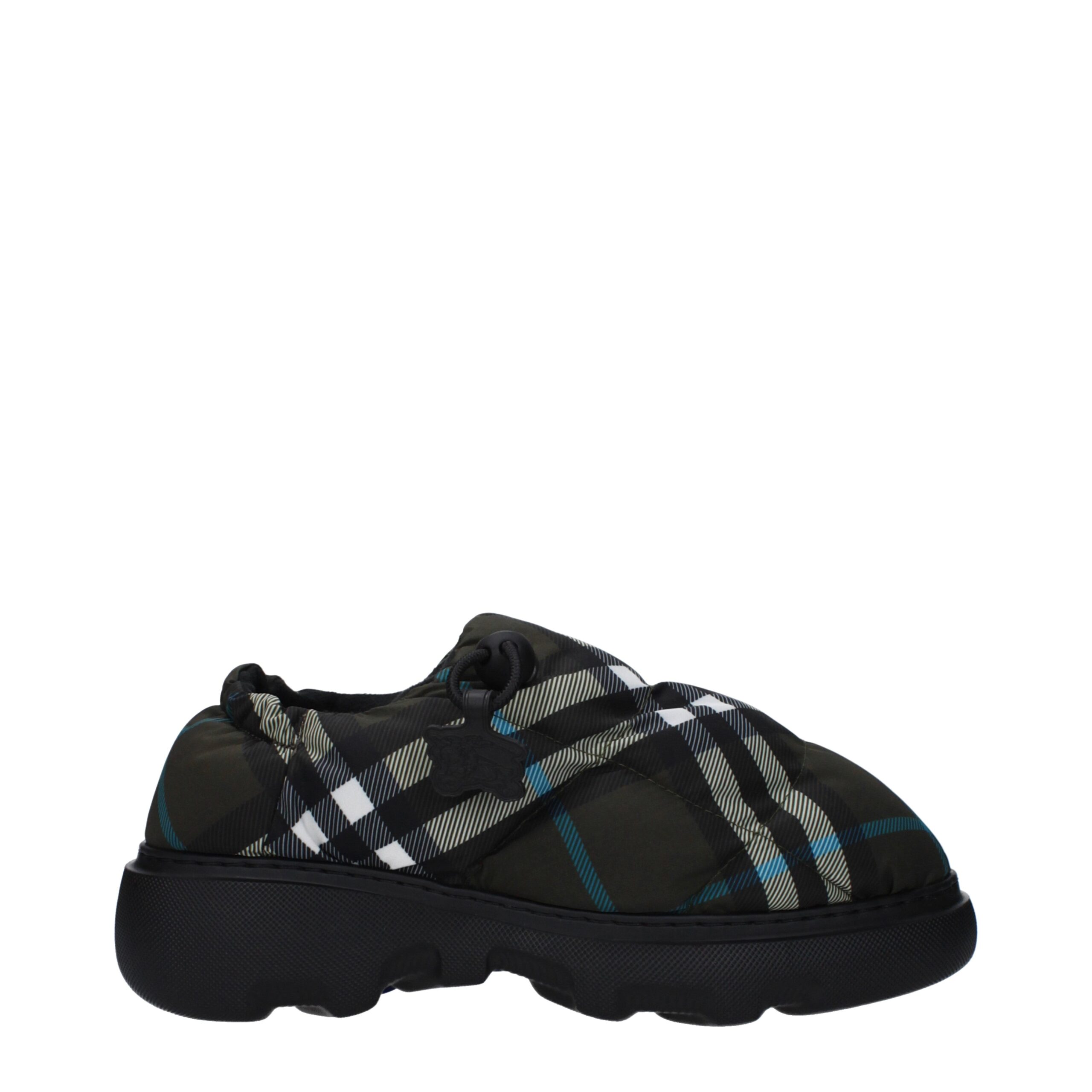 Green Fabric Slip On Loafers