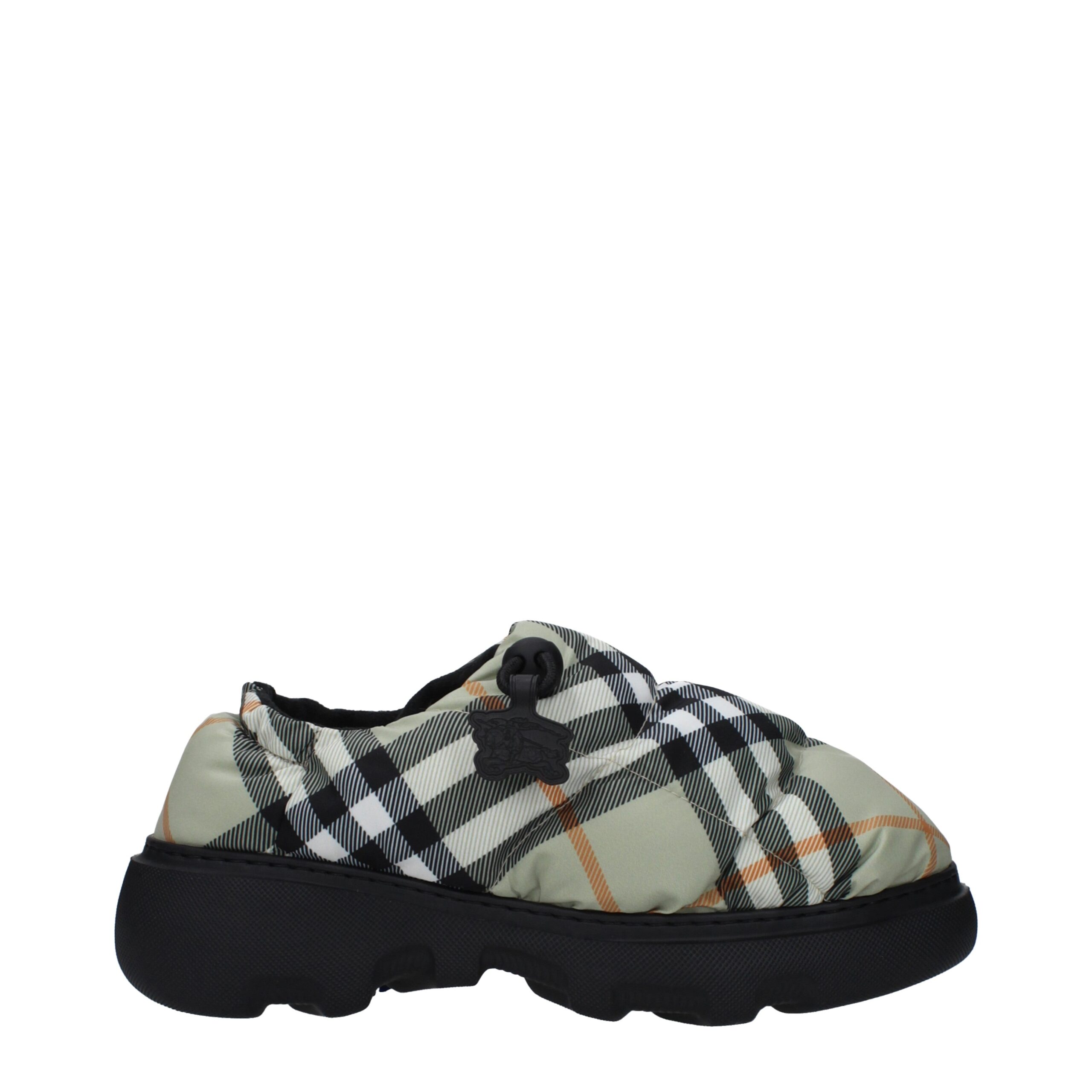 Green Fabric Slip On Loafers