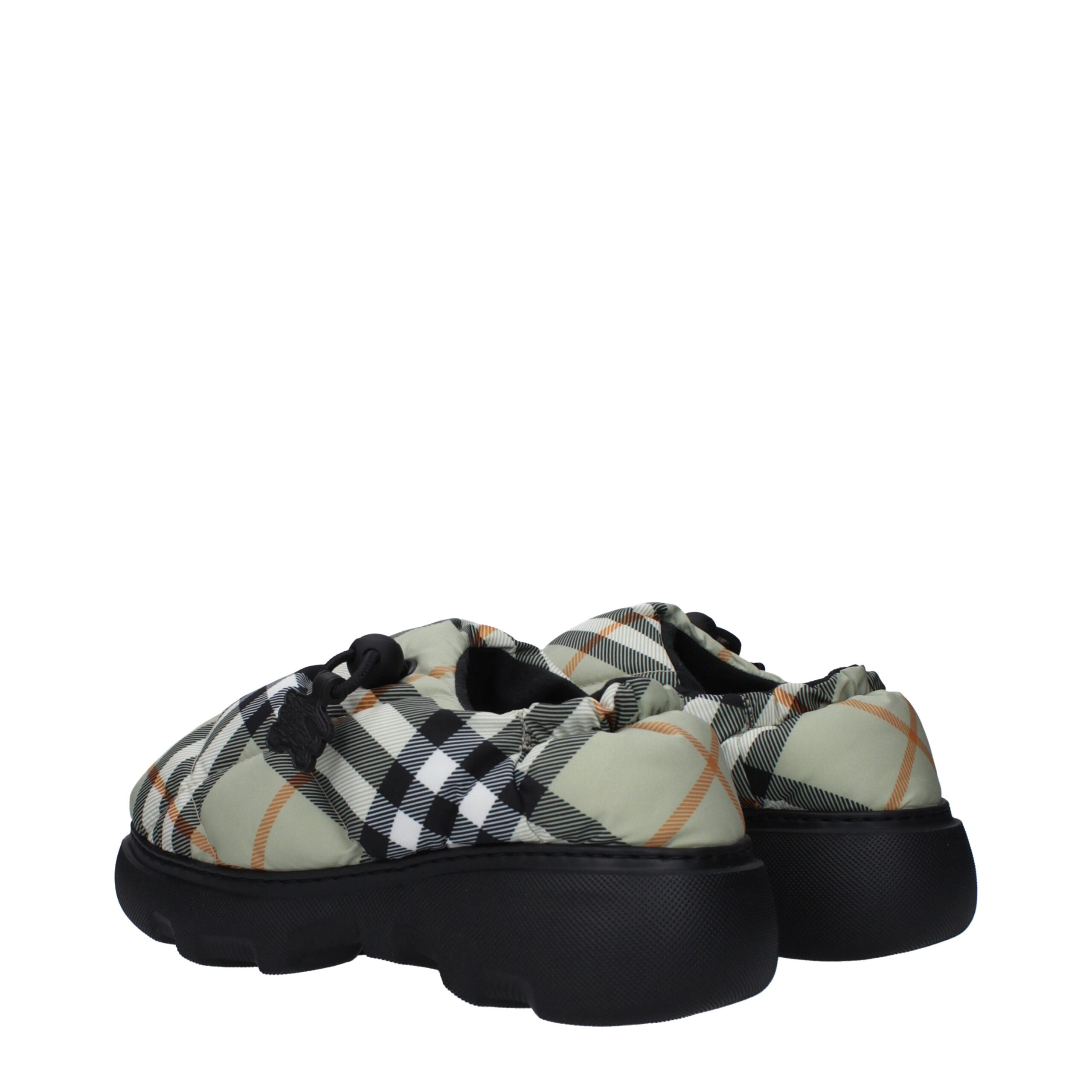 Green Fabric Slip On Loafers