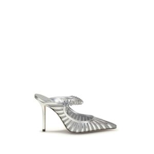 Silver Leather High Heel Pumps