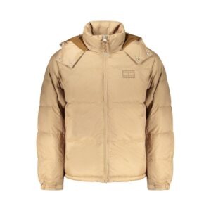 Beige Polyester Mens Jacket