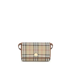 Beige Polyurethane Shoulder Bag