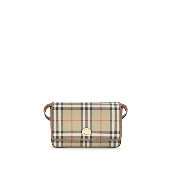 Beige Polyurethane Shoulder Bag