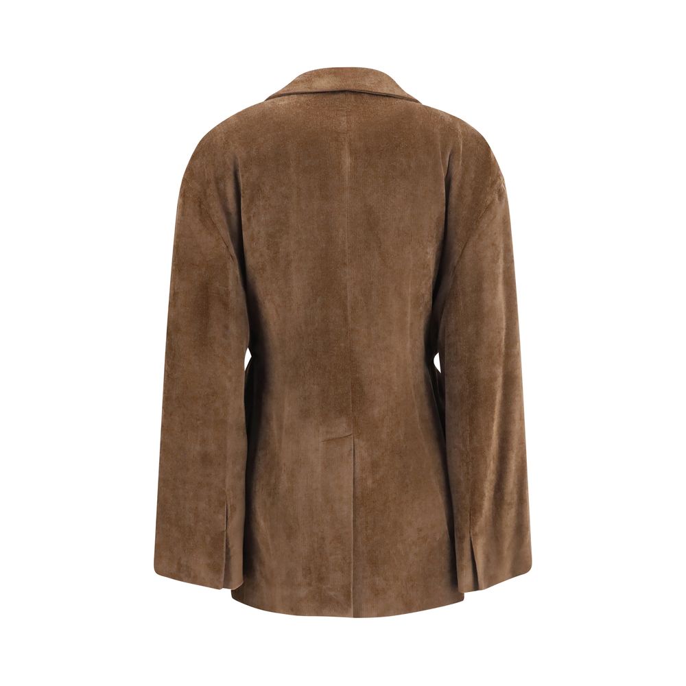 Brown Viscose Full Length Jacket
