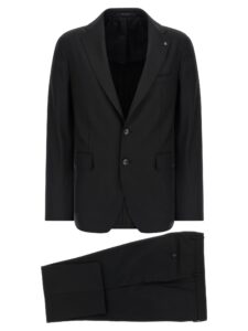 Black Virgin Wool Two-Piece Suit