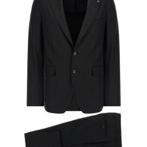 Black Virgin Wool Two Piece Suit