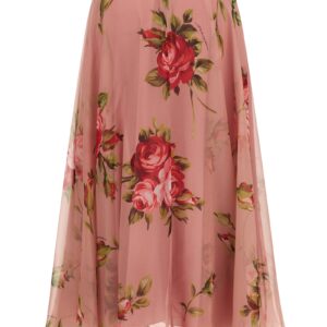 Multicolor Silk Midi Skirt