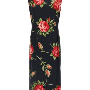 Black Viscose Midi Dress