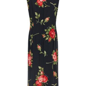 Black Viscose Midi Dress
