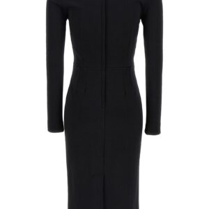 Black Viscose Midi Dress
