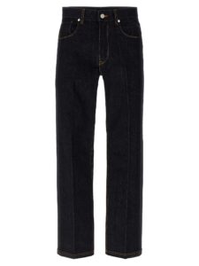 Blue Cotton Straight-Leg Jeans