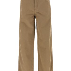 Beige Cotton Casual Pants
