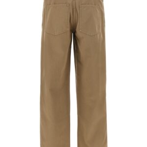 Beige Cotton Casual Pants