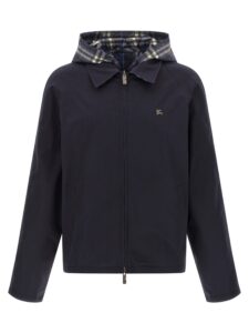 Blue Cotton Full-Length Jacket