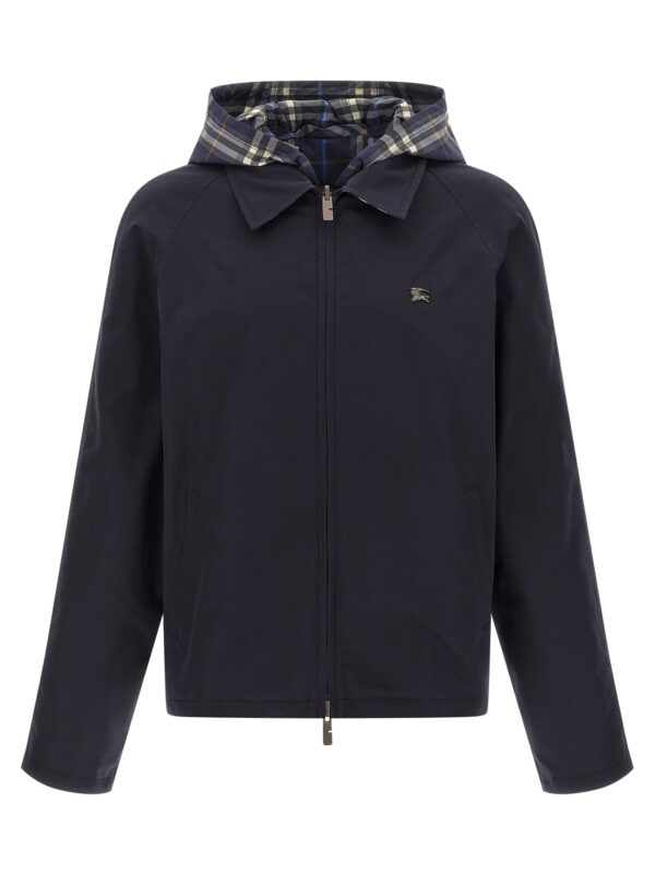 Blue Cotton Full-Length Jacket