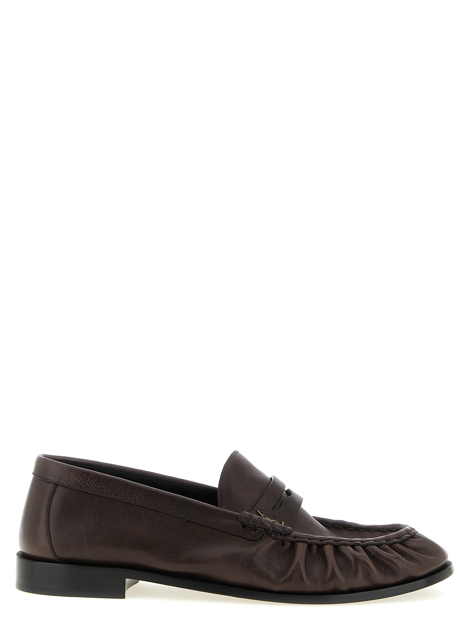 Brown Calfskin Slip On Loafers