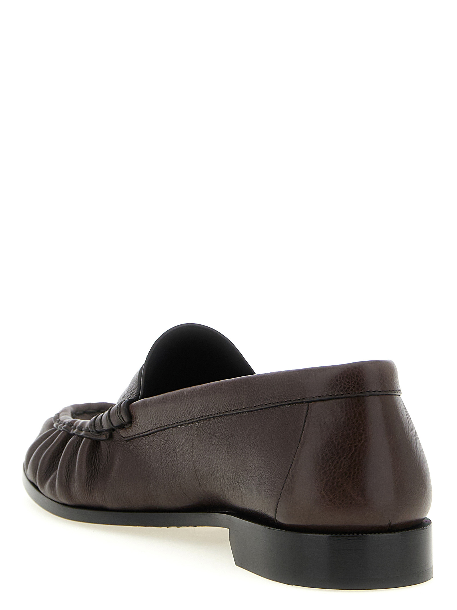 Brown Calfskin Slip On Loafers