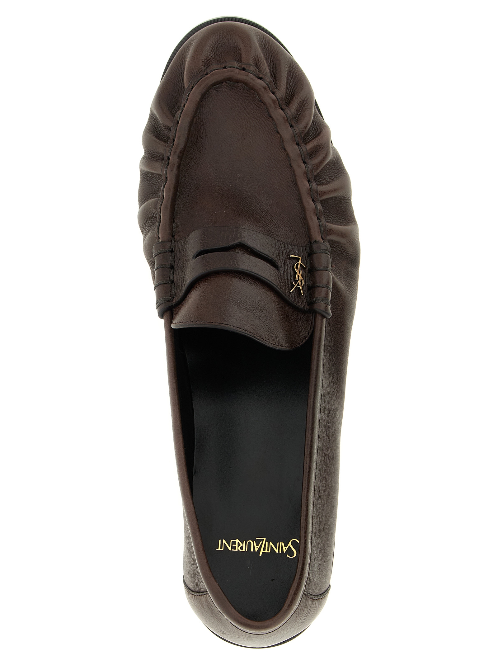 Brown Calfskin Slip On Loafers