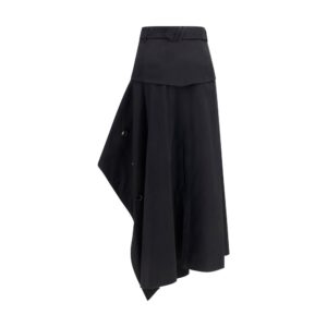 Black Cotton Long Skirt