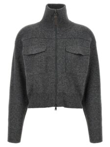 Gray Cashmere Cardigan