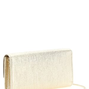 Gold Lamb Leather Clutch Bag