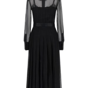 Black Silk Midi Dress