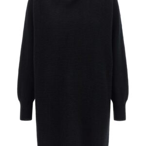 Black Virgin Wool Short Dress