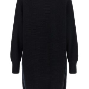 Black Virgin Wool Short Dress