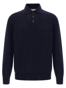 Blue Cashmere Polo Shirt