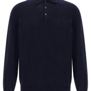Blue Cashmere Polo Shirt